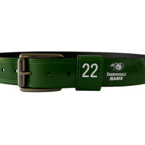 Personalized Farmingdale Rams Baseball Belt in Green Color